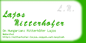 lajos mitterhofer business card